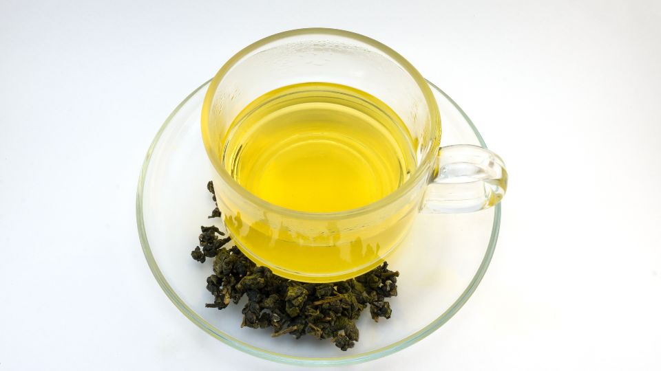 a cup of oolong tea