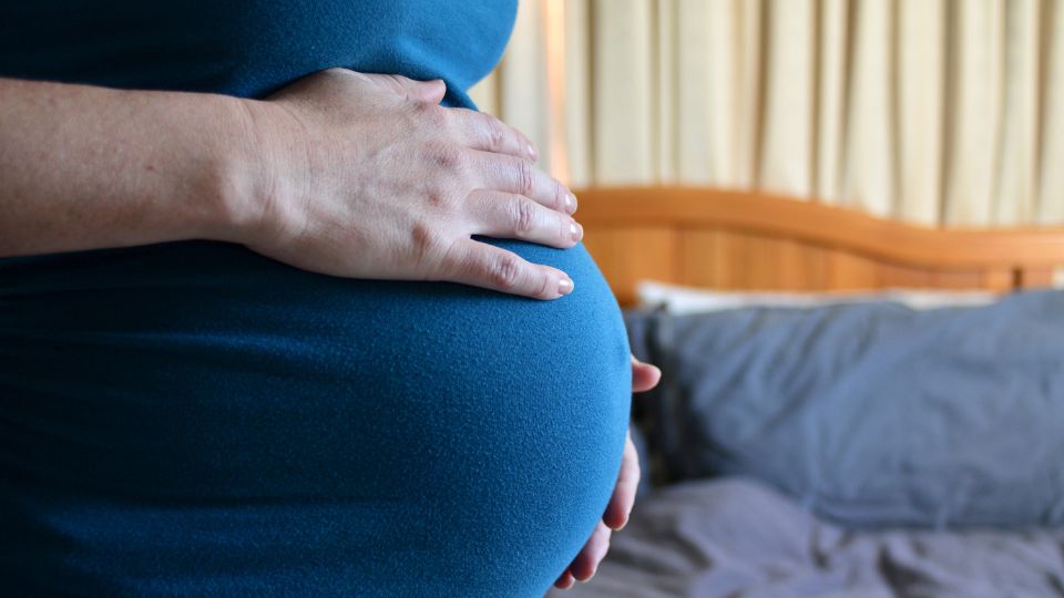 Pregnant woman discussing constipation remedies with a doctor